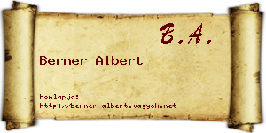 Berner Albert névjegykártya