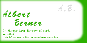 albert berner business card